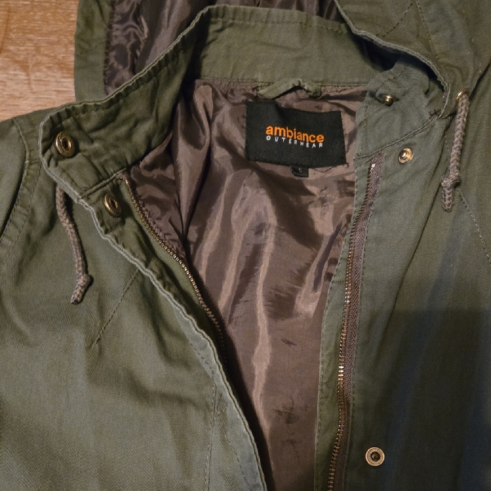 Ambiance Olive Green Utility Anorak Jacket - Picture 5 of 9